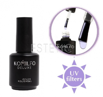 Komilfo No Wipe Rubber Top - Каучуковий топ для гель-лаку без липкого шару з УФ-фільтрами, 15 мл
