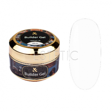 F.O.X Builder Gel Cover White - Моделюючий гель для нарощування (білий), 15 мл