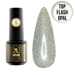 F.O.X Top Flash Opal No Wipe - Світловідбиваючий закріплювач для гель-лаку опал БЕЗ липкого шару,  5 мл