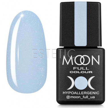 MOON FULL Barbie Color Rubber Base №002 Цветное базовое покрытие (голубой с серебристым микроблеском), 8 мл