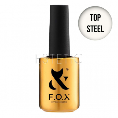 F.O.X Top Steel - Закрепитель для гель-лака повышенной прочности без липкого слоя, 14 мл