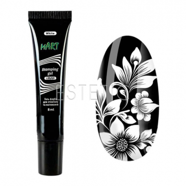 mART Stamping & Painting Gel №02 White - Гель-фарба для стемпінгу та малювання (біла), 8 мл