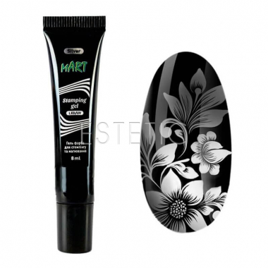 mART Stamping & Painting Gel №04 Silver - Гель-краска для стемпинга и рисования (серебро), 8 мл