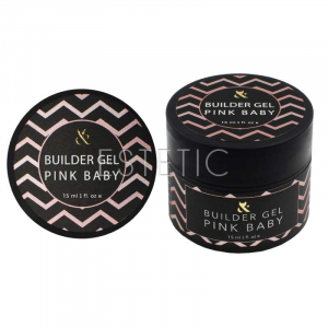 F.O.X Builder Gel Pink Baby (UV) - Моделирующий 3-фазный гель (белесый розовый), 15 мл