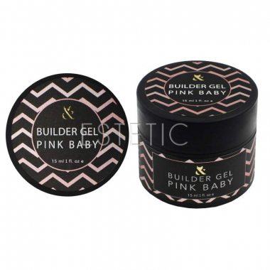 F.O.X Builder Gel Pink Baby (UV) - Моделирующий 3-фазный гель (белесый розовый), 15 мл