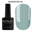 Гель-лак Komilfo Deluxe Series №D146 (насыщенный серо-бирюзовый, эмаль), 8 мл