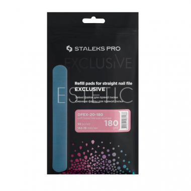 STALEKS PRO DFEX-20-180 Сменные файлы для пилки прямой (на мягкой основе) EXCLUSIVE 20 180 грит (30шт)