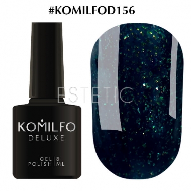 Гель-лак Komilfo Deluxe Series №D156 (темно-нефритовий з шимером), 8 мл