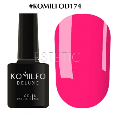 Гель-лак Komilfo Deluxe Series №D174 (яркий, насыщенный чуть темно-розовый, неоновый), 8 мл
