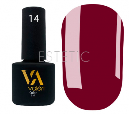 Гель-лак Valeri №014 (винно-бордовий, емаль), 6 мл 