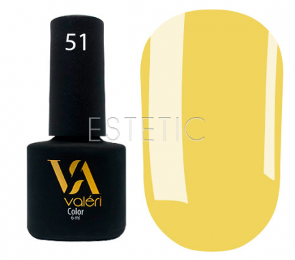 Гель-лак Valeri №051 (желтый, эмаль), 6 мл