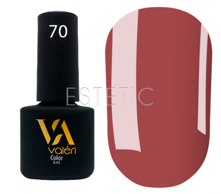 Гель-лак Valeri №070 (приглушенный красно-коричневый, эмаль), 6 мл