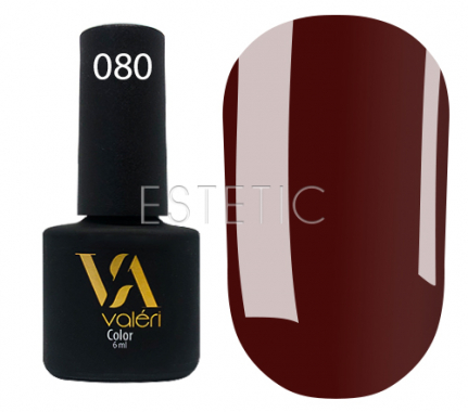Гель-лак Valeri №080 (бордово-красный, эмаль), 6 мл