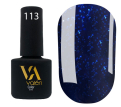 Гель-лак Valeri №113 (чорно-синій з синіми блискітками), 6 мл 