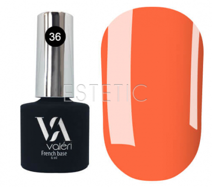 Valeri French Base Neon №036 - кольорова база для гель-лаку (неоновий мандарин),  6 мл