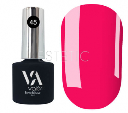 Valeri French Base Neon №045 - цветная база для гель-лака (малиновый, неон),  6 мл