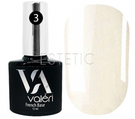 Valeri French base №003 - Камуфлируюющая база для гель-лака (белый с золотым микроблеском), 12 мл