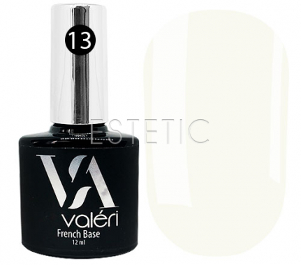 Valeri French base №013 - Камуфлююча база для гель-лаку (молочний, емаль), 12 мл