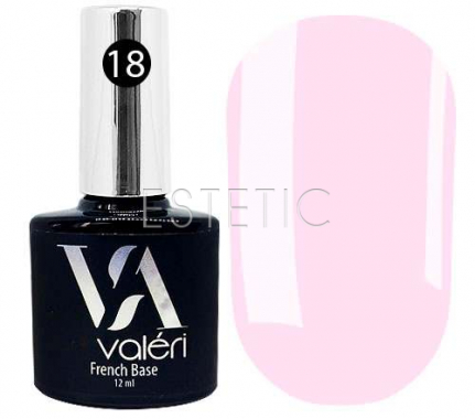 Valeri French base №018 - Камуфлююча база для гель-лаку (бузково-рожевий, емаль), 12 мл