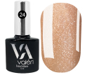 Valeri French base №024 - Камуфлирующая база для гель-лака (коричнево-бежевый с золотистым микроблеском), 12 мл