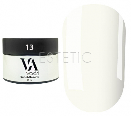 Valeri French base №013 - Камуфлююча база для гель-лаку (молочний, емаль), 30 мл