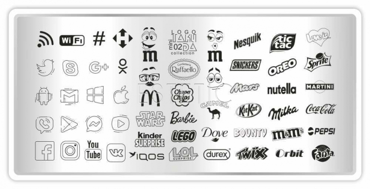 Taki Da Пластина для стемпинга mini Logo collection 02
