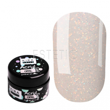Kira Nails Acryl Gel Opal - Акрил-гель (опал с блестками),  5 г