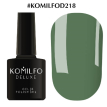 Гель-лак Komilfo Deluxe Series №D218 (приглушений, зеленувато-бірюзовий, емаль), 8 мл