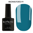 Гель-лак Komilfo Deluxe Series №D219 (приглушенный, бирюзово-синий, эмаль), 8 мл