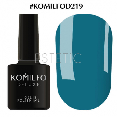 Гель-лак Komilfo Deluxe Series №D219 (приглушенный, бирюзово-синий, эмаль), 8 мл