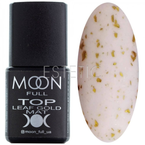 MOON FULL Top Leaf Gold Mat - Топ матовий з золотистими хлоп'ями поталі (без липкого шару), 8 мл