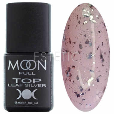 MOON FULL Top Leaf Silver - Топ с серебристыми хлопьями потали (без липкого слоя), 8 мл
