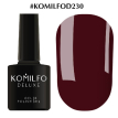 Гель-лак Komilfo Deluxe Series №D230 (коричнево-бордовий, емаль), 8 мл