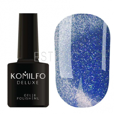 Komilfo Гель-лак Luminous Cat Eye 004 (синий), 8 мл