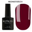 Гель-лак Komilfo Deluxe Series №D231 (цегляно-бордовий, емаль), 8 мл
