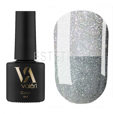 Гель-лак Valeri Flash №06 (серебристый с зеленоватыми вкраплениями, светоотражающий), 6 мл