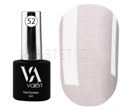 Valeri Base Opal №052 - база-опал для гель-лака (нежно-розовый с микроблеском), 6 мл