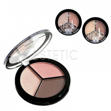 TF Cosmetics Палетка для контуринга лица 3в1 TREND TO-GO, 15 г