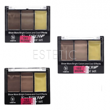 TF Cosmetics Набір тіней для брів з воском EYEBROW 3 COLOR SET, 9 г