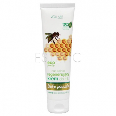 VOLLARE Wild Bee Naturally Regenerating Hand And Nail Moisturizing Cream - Крем для рук Дикая Пчела регенерирующий и увлажняющий, 100 мл