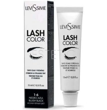 LeviSsime Lash Color №1-6 Bluish Black - Краска для бровей и ресниц (иссиня-черный), 15 мл