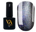 Гель-лак Valeri Crystal Cat Eye №02 (срібло з синьо-фіолетовими часточками, магнітний), 6 мл