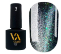 Гель-лак Valeri Crystal Cat Eye №03 (серебро с зелеными частичками, магнитный), 6 мл