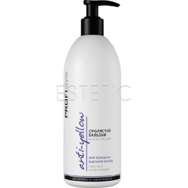 Profi Style Anti-Yellow Silvery Balsam For Light And Gray Hair - Бальзам сріблястий анти-жовтий ефект для всіх типів волосся, 500 мл 