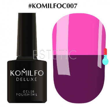 Гель-лак Komilfo DeLuxe Termo №C007 (баклажановый, при нагревании - приглушенный, темно-розовый), 8 мл
