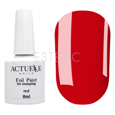Actuelle Nails Лак-фарба для стемпінгу Red (червоний), 8 мл 