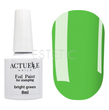 Actuelle Nails Лак-краска для стемпинга Bright Green (ярко-зеленый), 8 мл