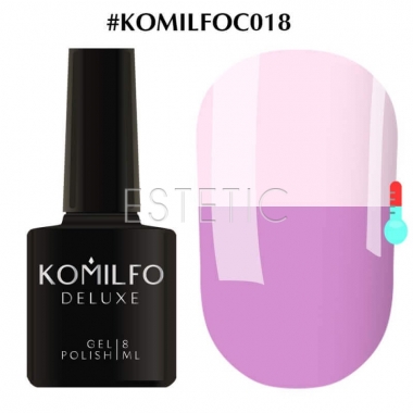 Гель-лак Komilfo DeLuxe Termo №C018 (светло-сиреневый, при нагревании - белый), 8 мл