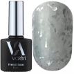 Valeri Base Potal №056 - цветная база для гель-лака (молочно-серый с серебристой поталью), 12 мл