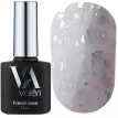 Valeri Base Potal №053 - цветная база для гель-лака (молочно-лиловый с серебристой поталью), 12 мл